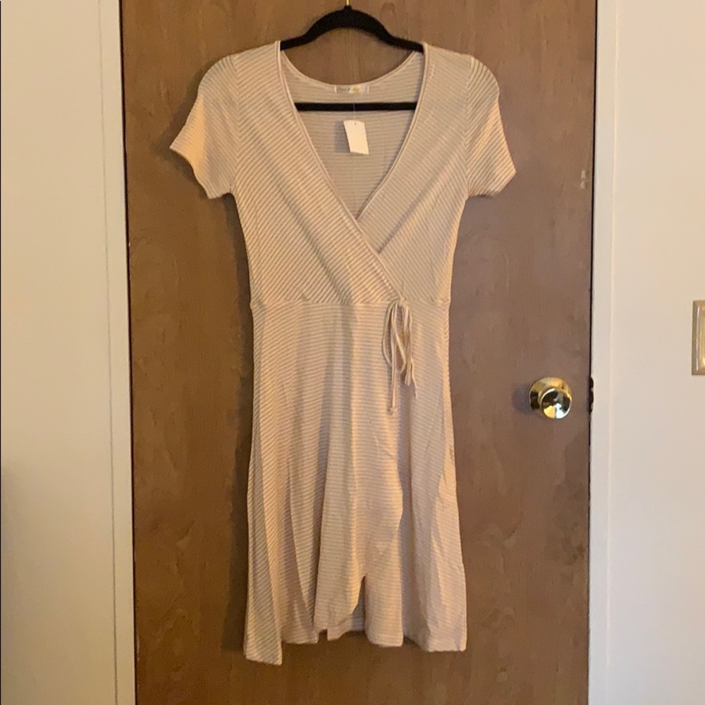 Striped Surplice Dress